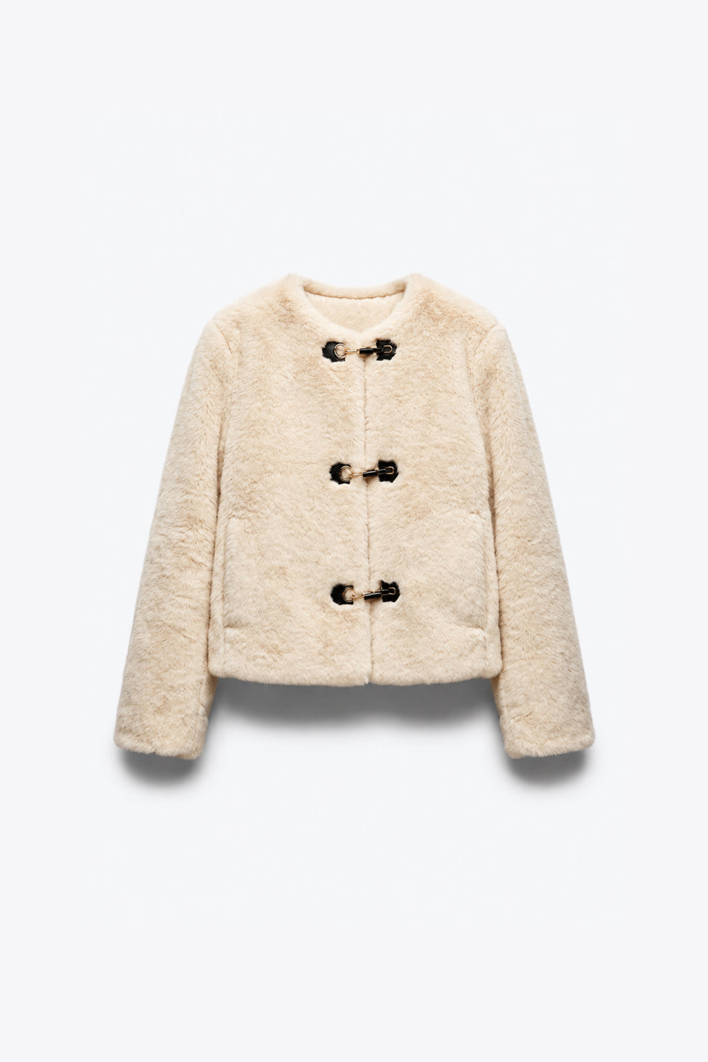 CROPPED JACKET WITH METAL BUCKLE