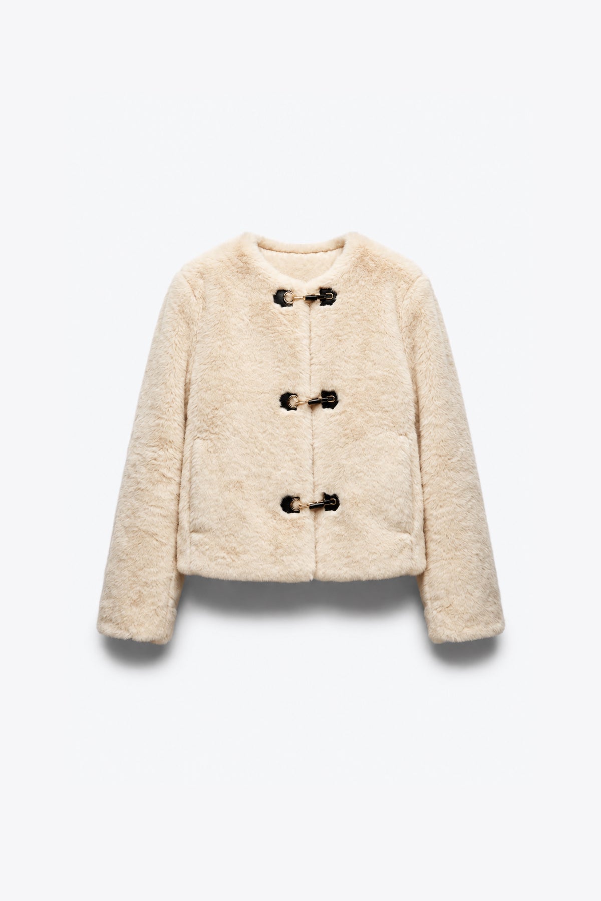 VESTE COURTE BOUCLE MÉTALLIQUE