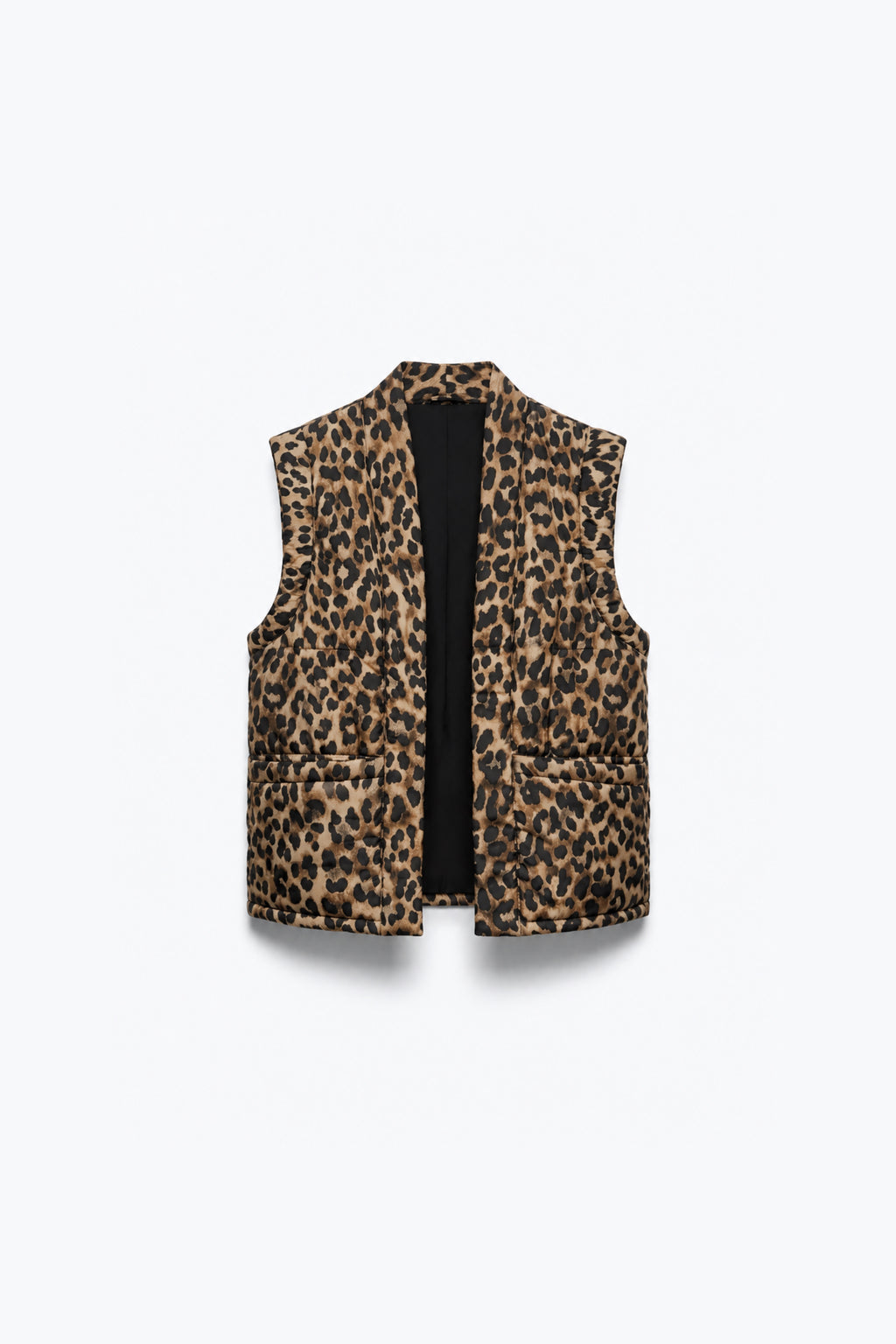 LEOPARD PRINT SLEEVELESS JACKET