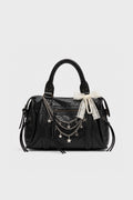 PU Leather Embellished Handbag