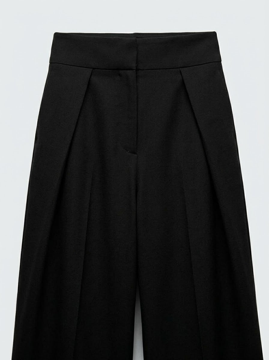 PANTALON LARGE COURT À PINCES