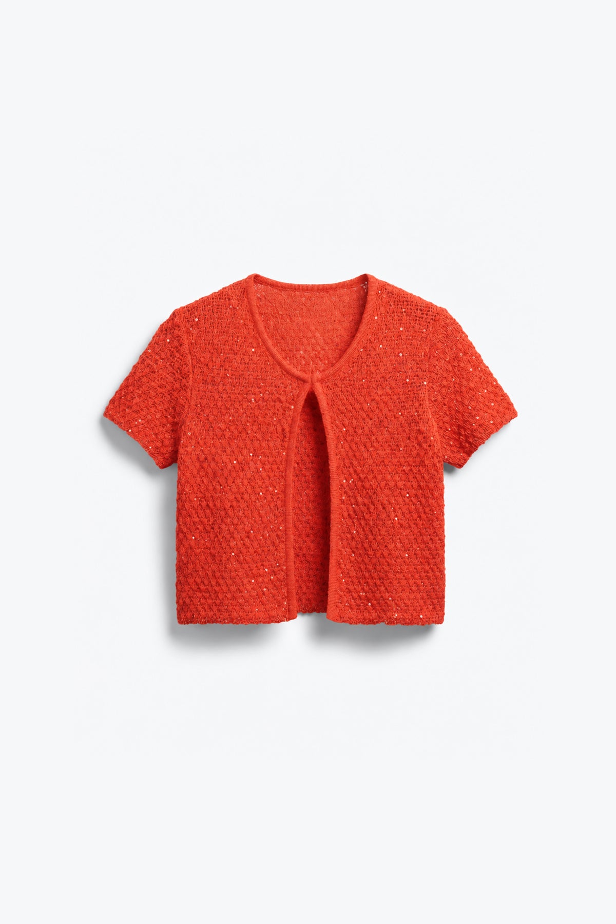 GILET EN TRICOT TEXTURÉ À MANCHES COURTES
