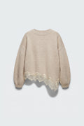 Pull oversize à finition en dentelle