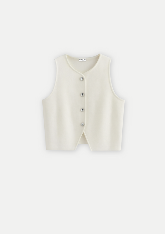 DÉBARDEUR TEXTURÉ BOUTONNÉ