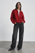 CARDIGAN EN MAILLE À COL ROND ET MANCHES LONGUES