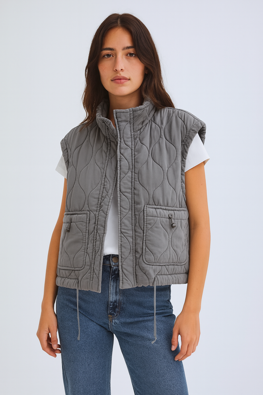 GILET MATELASSÉ STRUCTURÉ À LIENS