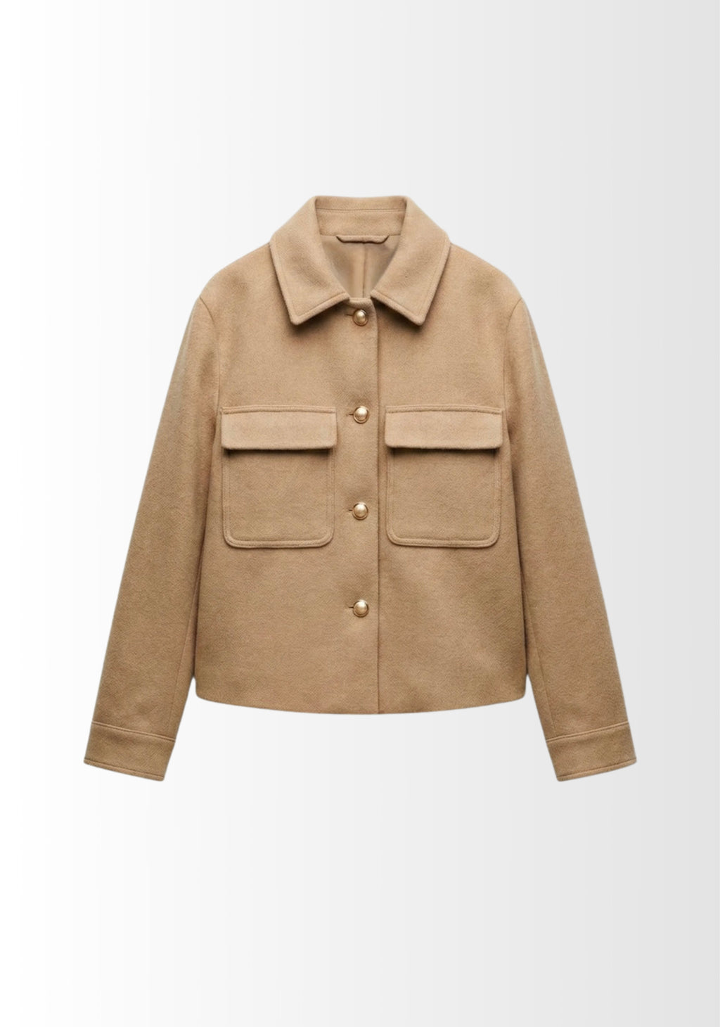VESTE EFFET LAINE À POCHES PLAQUÉES