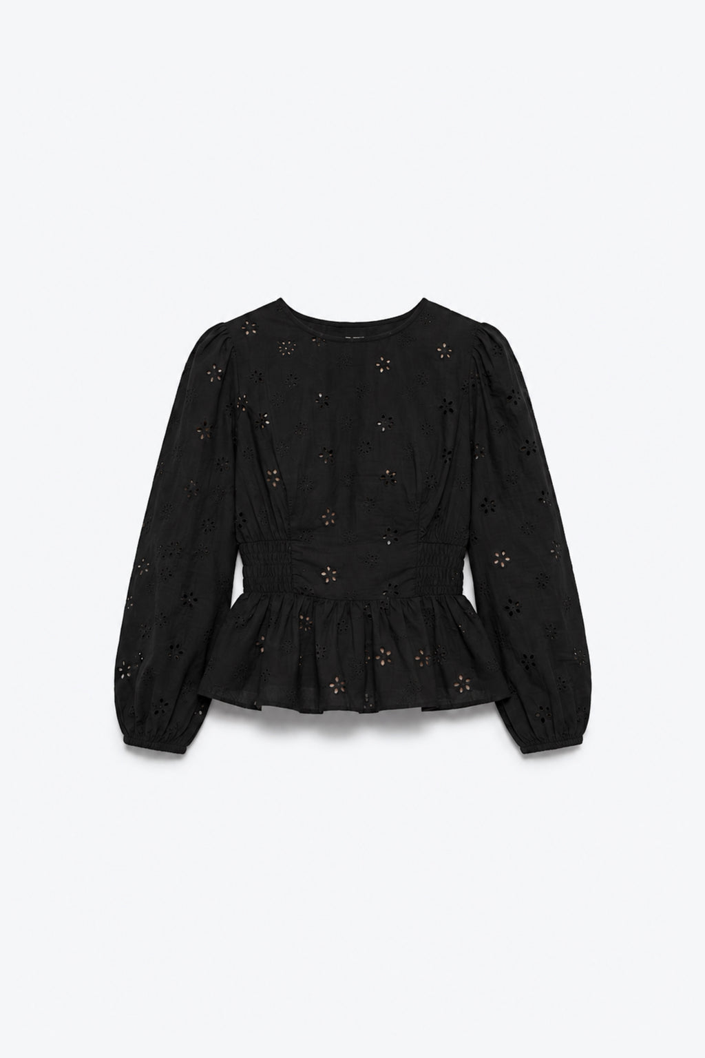 BLOUSE À BRODERIES FLORALES ET BAS ÉVASÉ