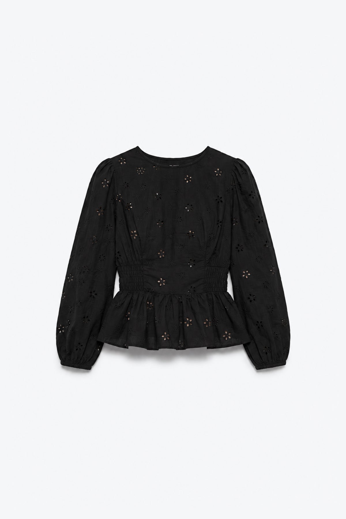 BLOUSE À BRODERIES FLORALES ET BAS ÉVASÉ