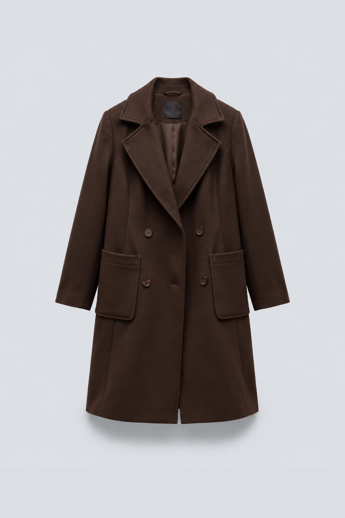 MANTEAU CROISÉ EN LAINE MÉLANGÉE À COL TAILLEUR