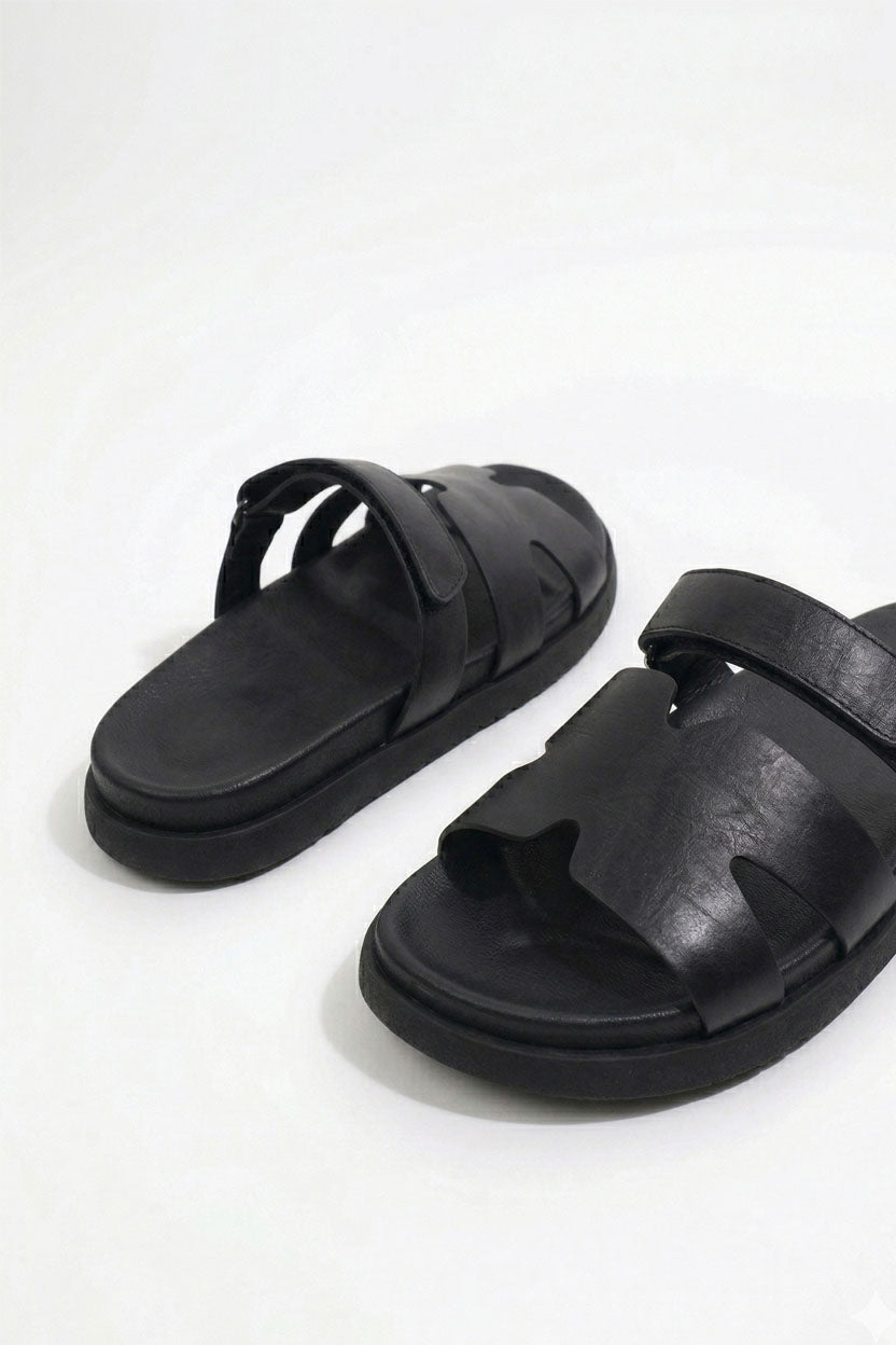 MULES À BRIDES EN SIMILI CUIR