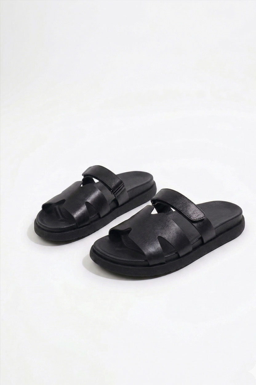 MULES À BRIDES EN SIMILI CUIR