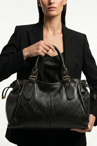 SAC "BASSET" EN CUIR GRAINÉ ITALIEN