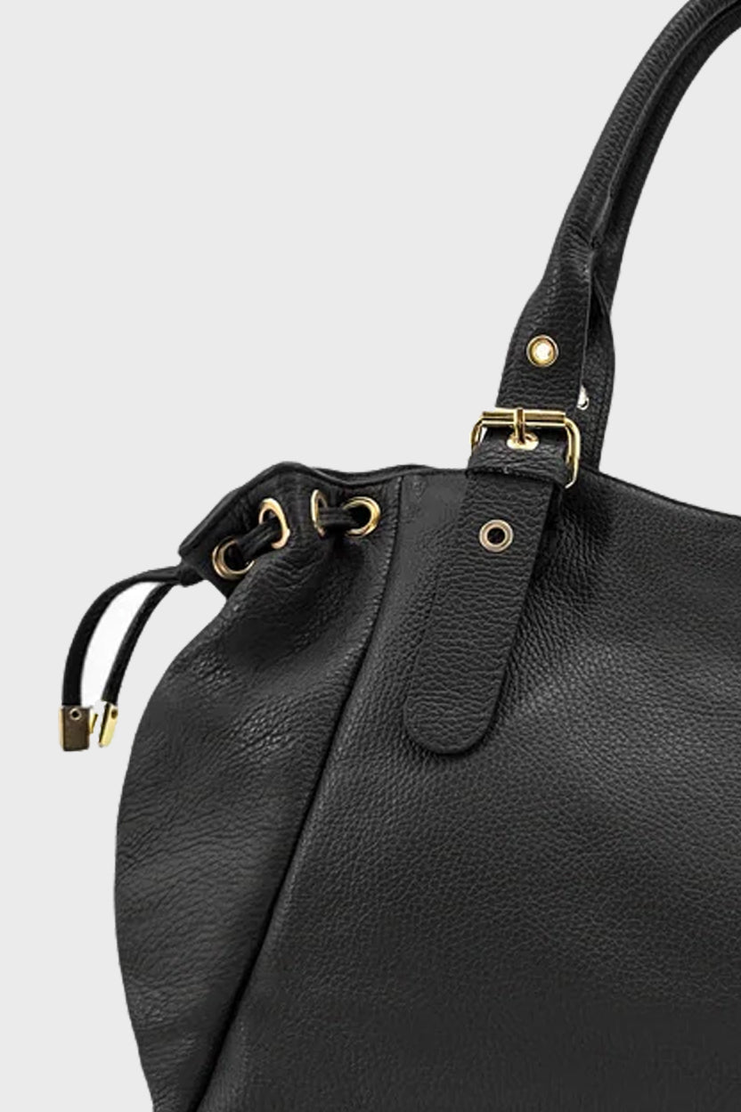 SAC "BASSET" EN CUIR GRAINÉ ITALIEN