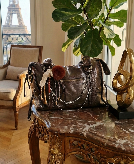 SAC À MAIN  COFEE ORNE EN CUIR PU MAISON MOSSEN