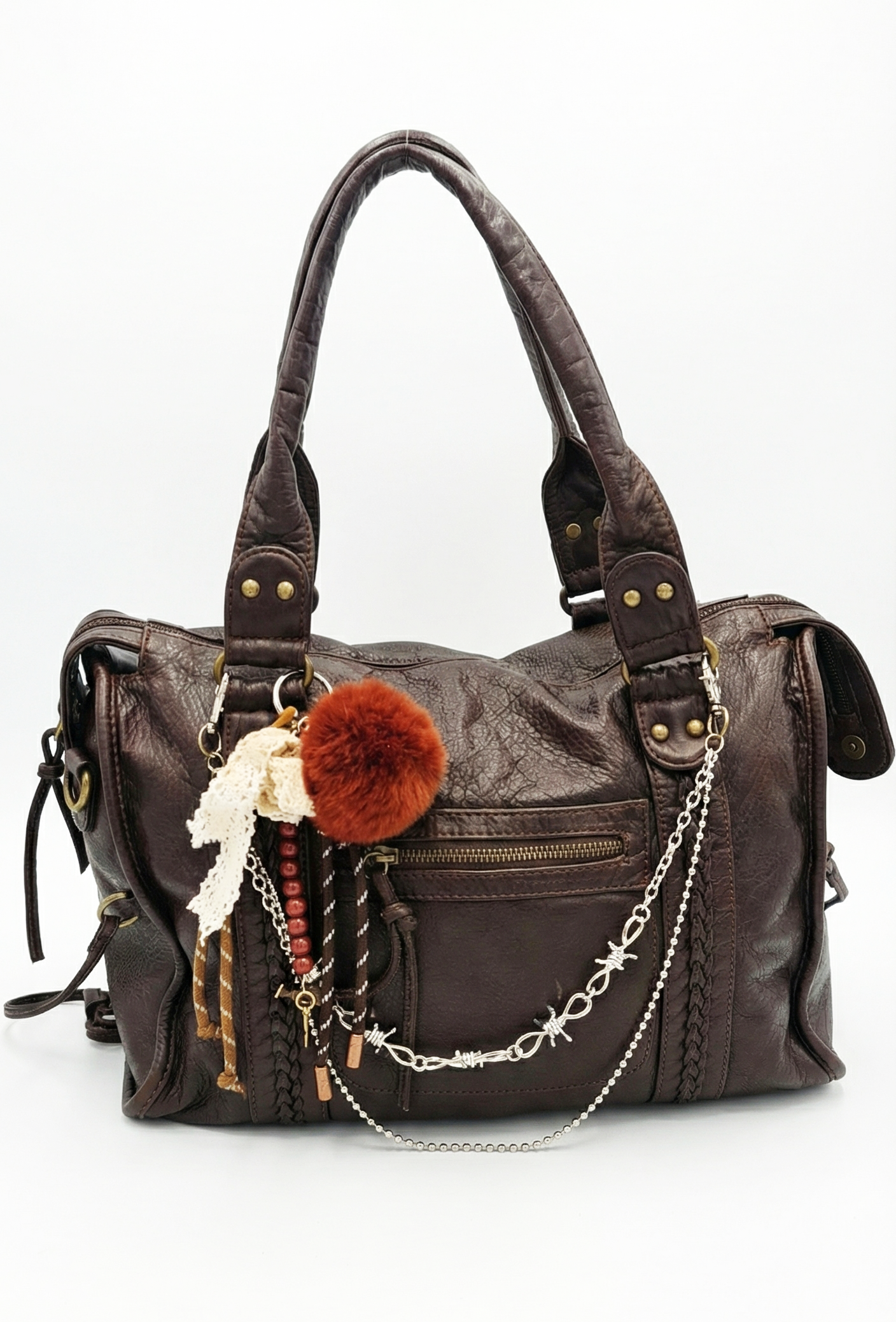 SAC À MAIN COFEE ORNE EN CUIR PU MAISON MOSSEN