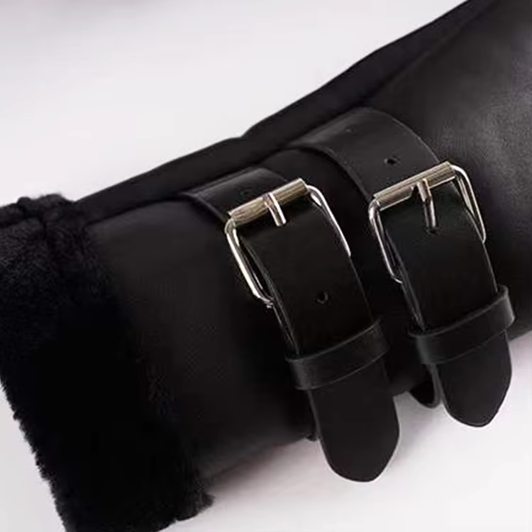 BLOUSON PERFECTO EN CUIR ET PEAU LAINÉE