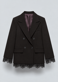 BLAZER CROISÉ À FINITIONS EN DENTELLE