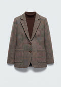 VESTE BLAZER À MOTIF PIED-DE-POULE