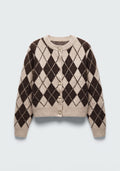 CARDIGAN EN MAILLE À MOTIF LOSANGES
