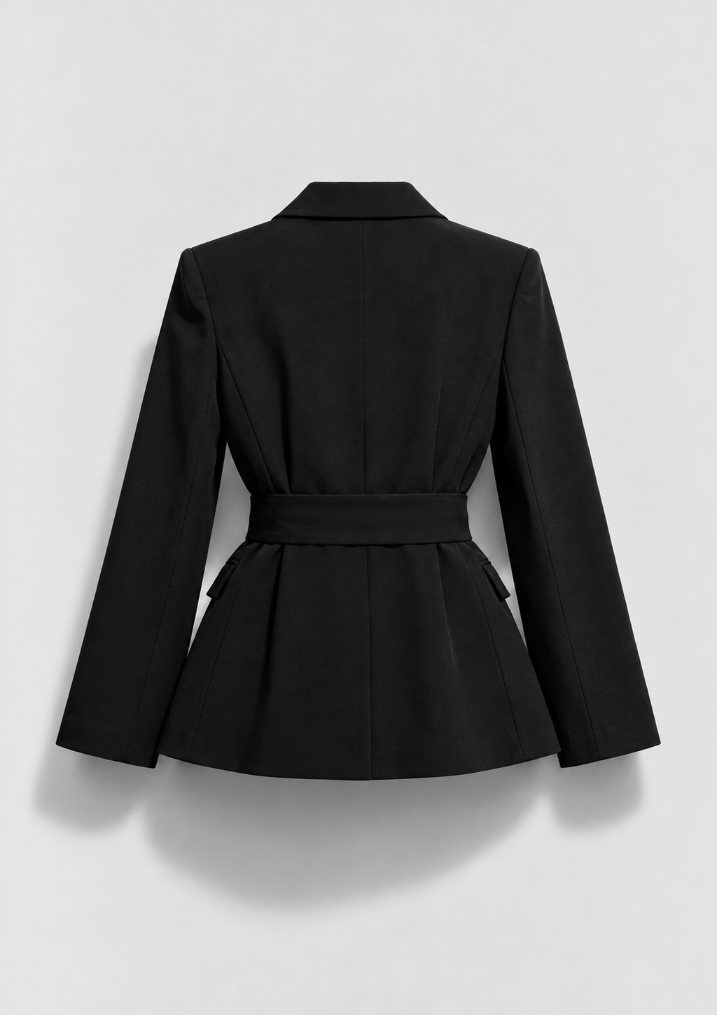 BLAZER CINTRÉ À CEINTURE ET BOUCLE MÉTALLIQUE (Copie)