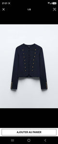 VESTE DE COSTUME EN MAILLE À COL MONTANT