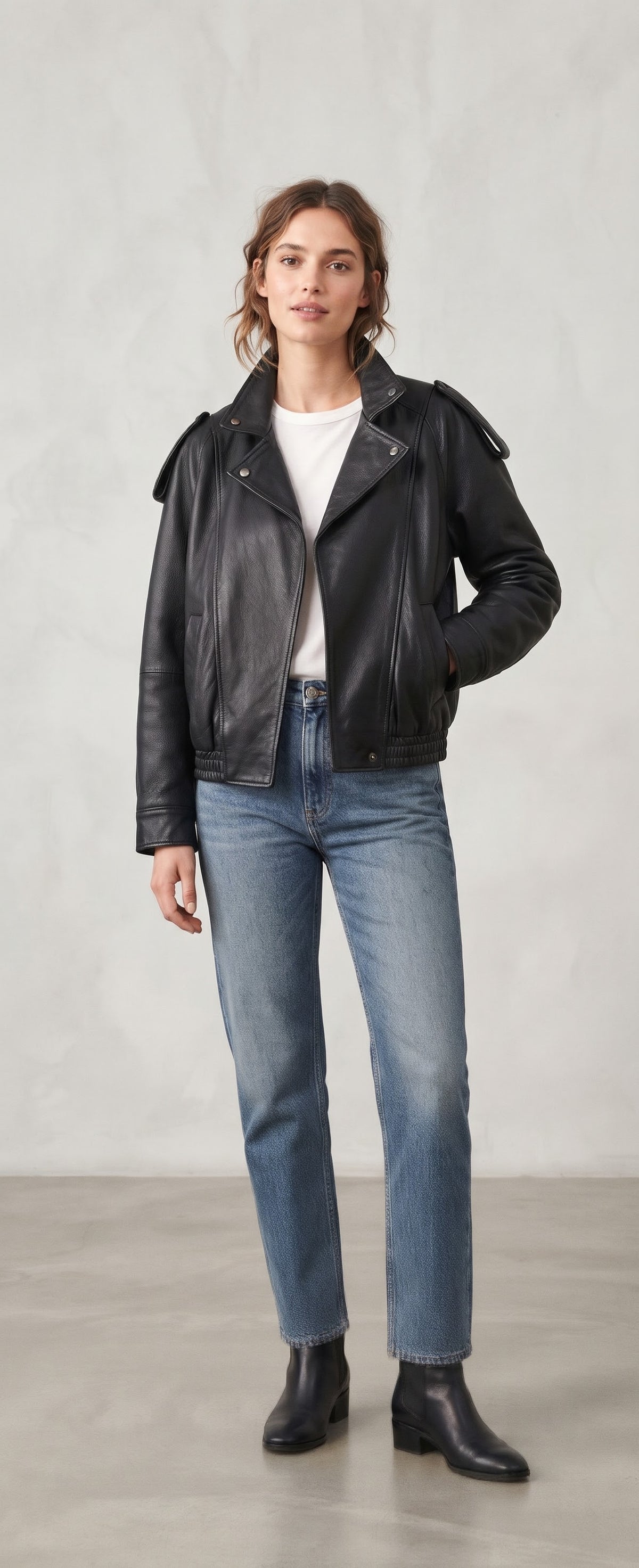BLOUSON CROISÉ EFFET CUIR STRUCTURÉ