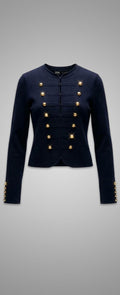 VESTE EN MAILLE À BOUTONS DORÉS