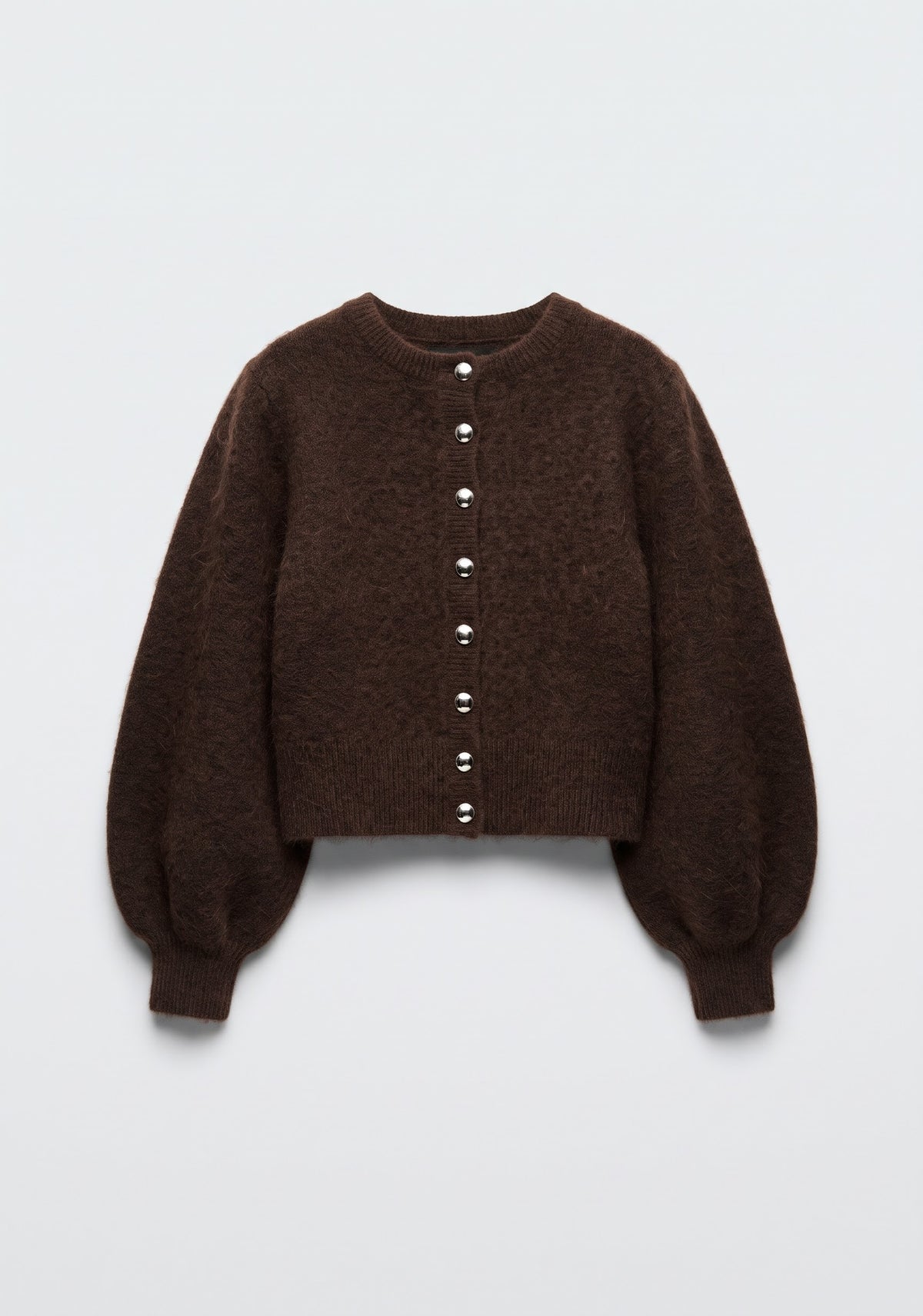 CARDIGAN EN MAILLE FLUFFY À BOUTONS BIJOUX