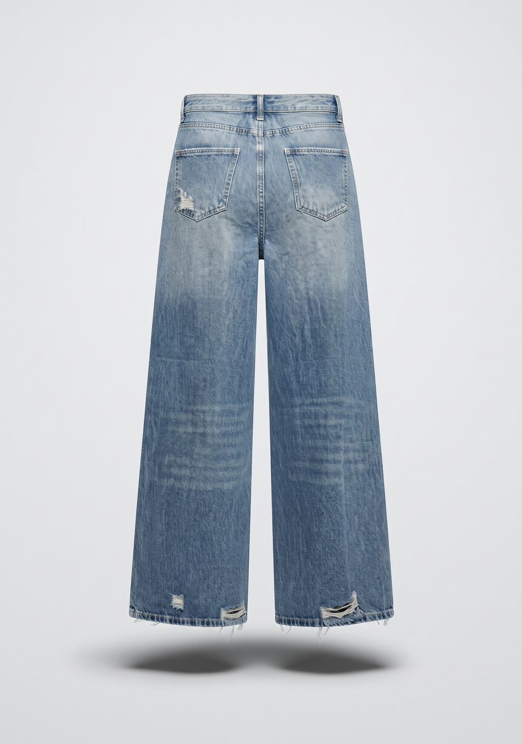 JEAN WIDE-LEG EN DENIM À TAILLE CROISÉE