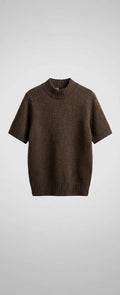 PULL EN MAILLE À COL MONTANT ET MANCHES COURTES