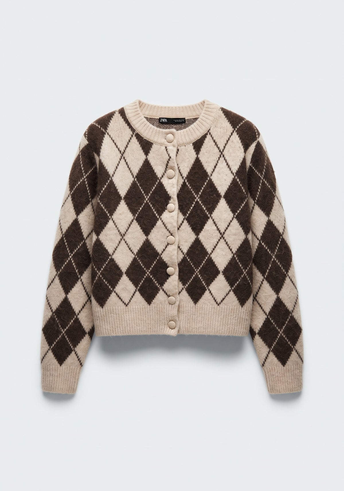 CARDIGAN EN MAILLE À MOTIF LOSANGES