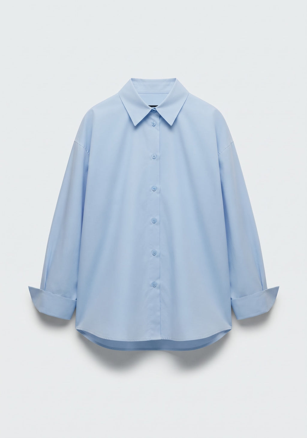 CHEMISE OVERSIZE EN COTON BLEU CLAIR