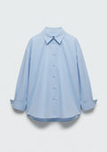 CHEMISE OVERSIZE EN COTON BLEU CLAIR