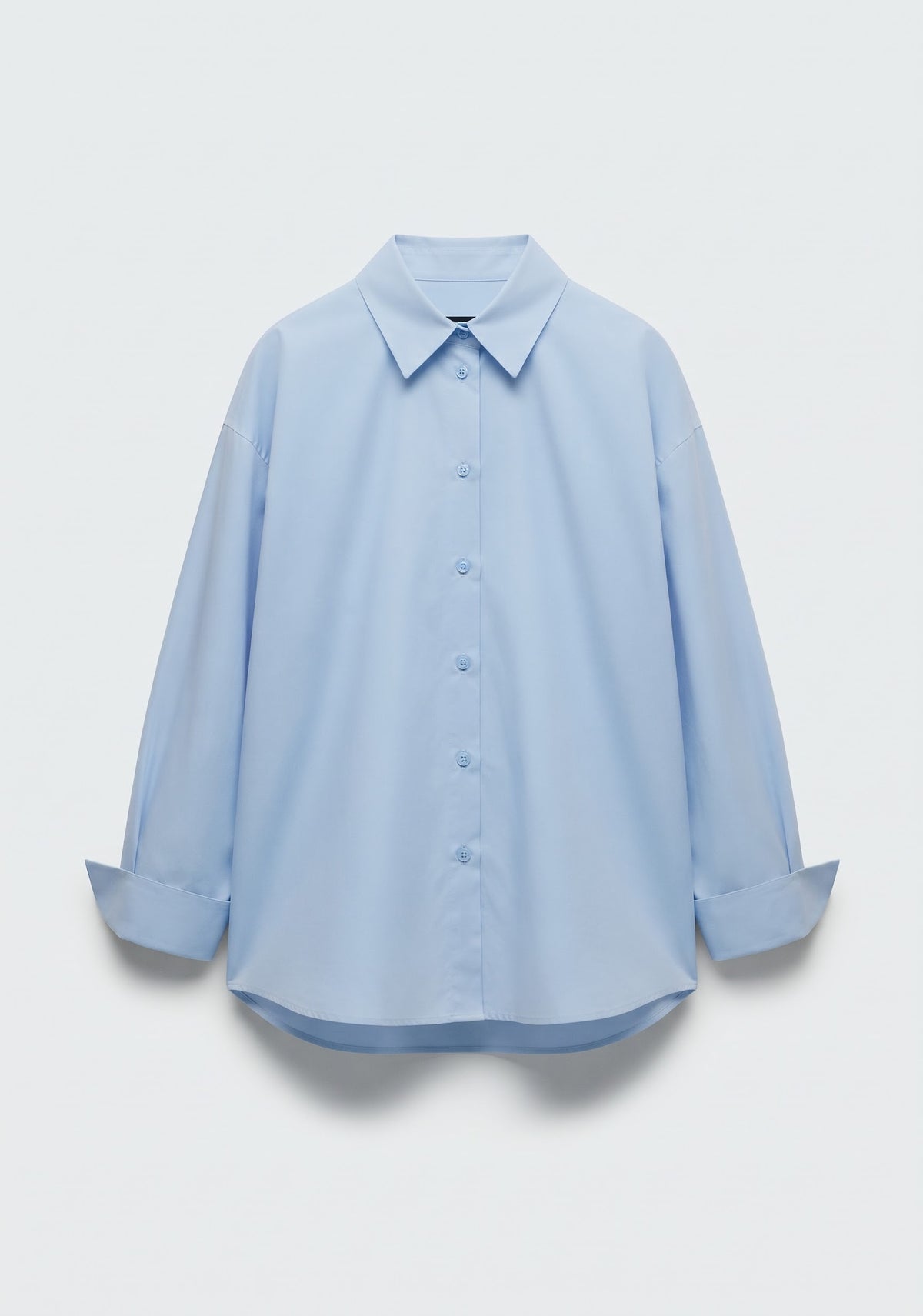 CHEMISE OVERSIZE EN COTON BLEU CLAIR
