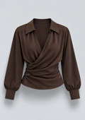 CHEMISE CROISÉE À COL À REVERS