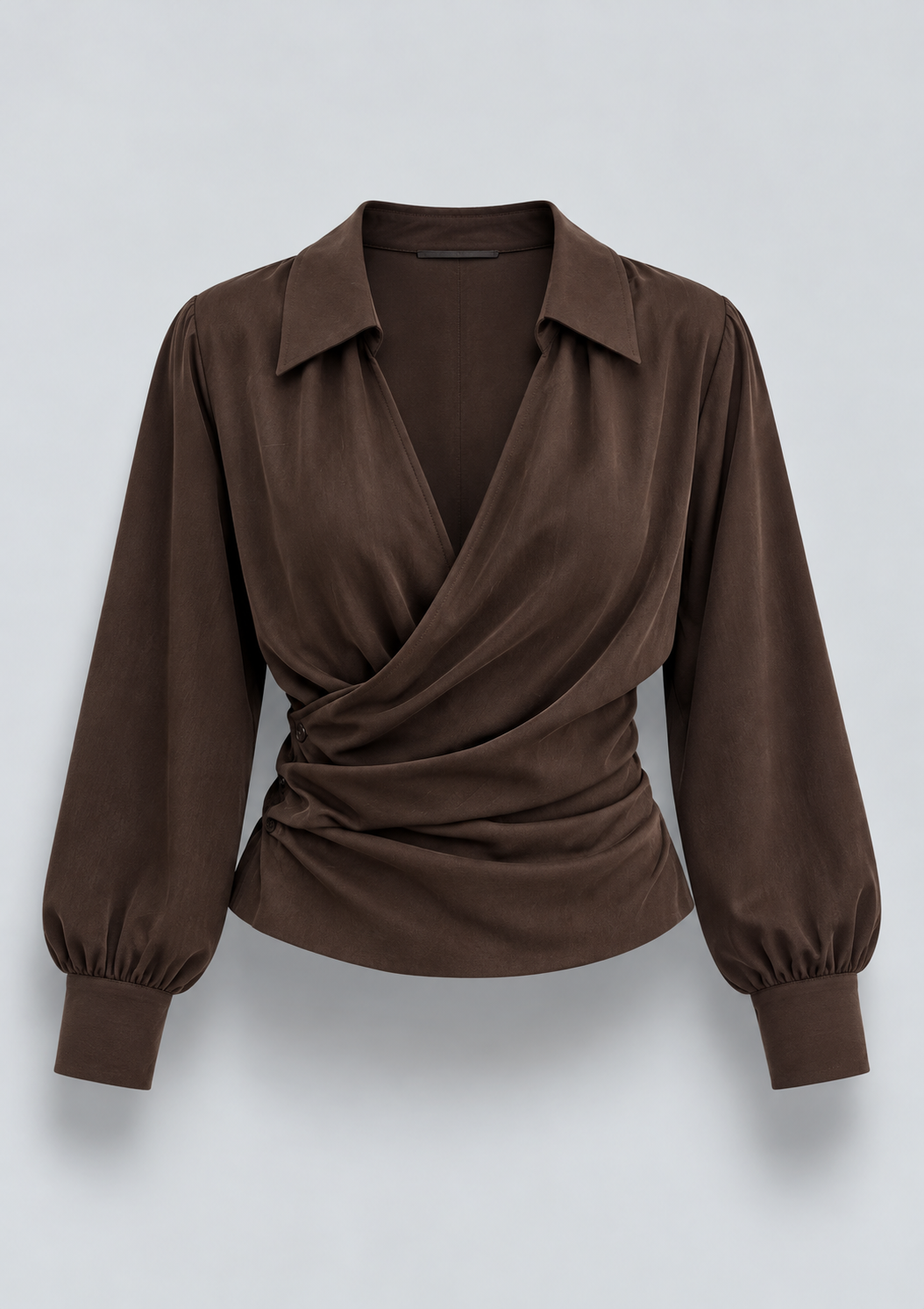 CHEMISE CROISÉE À COL À REVERS