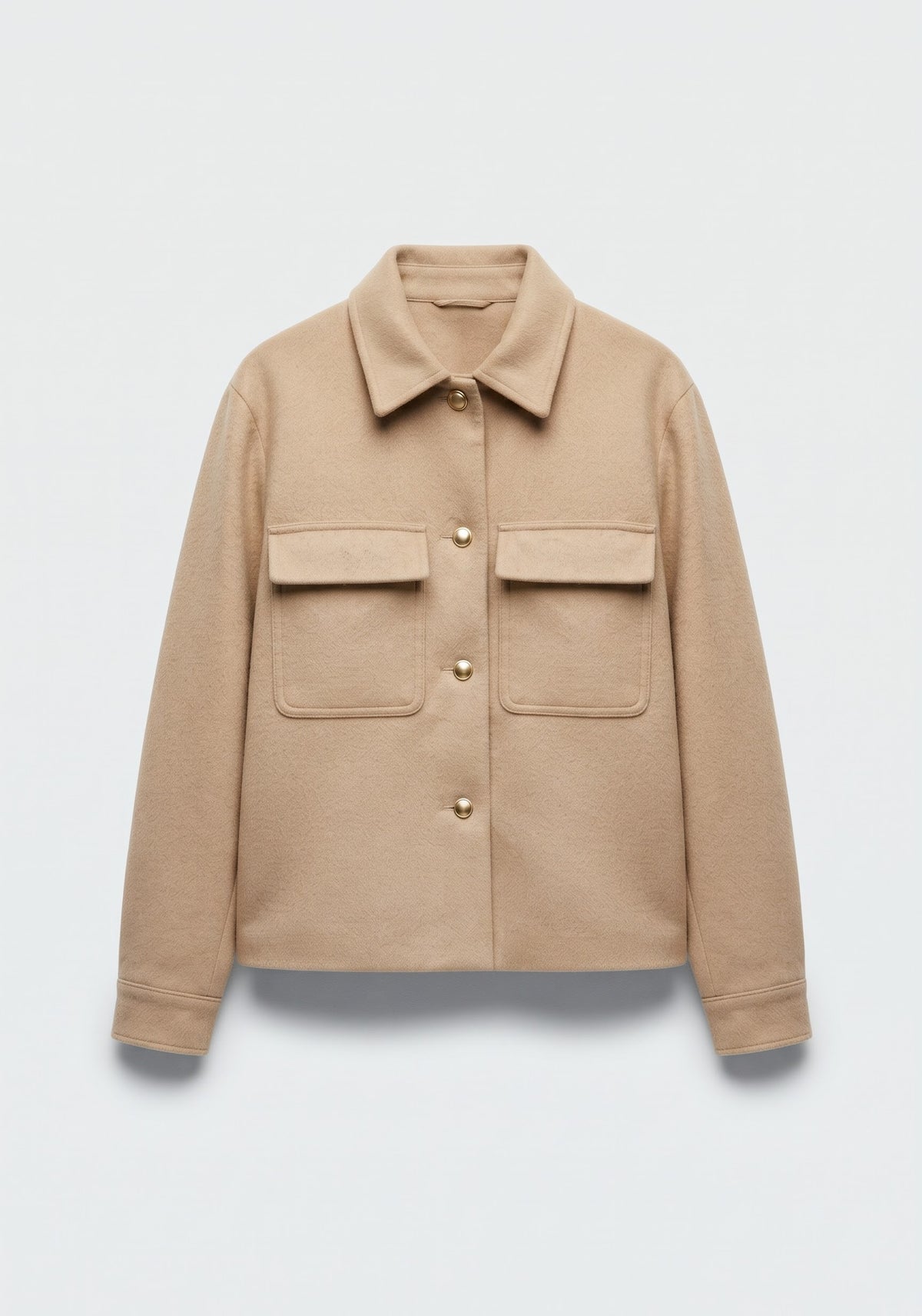 VESTE EFFET LAINE À POCHES PLAQUÉES