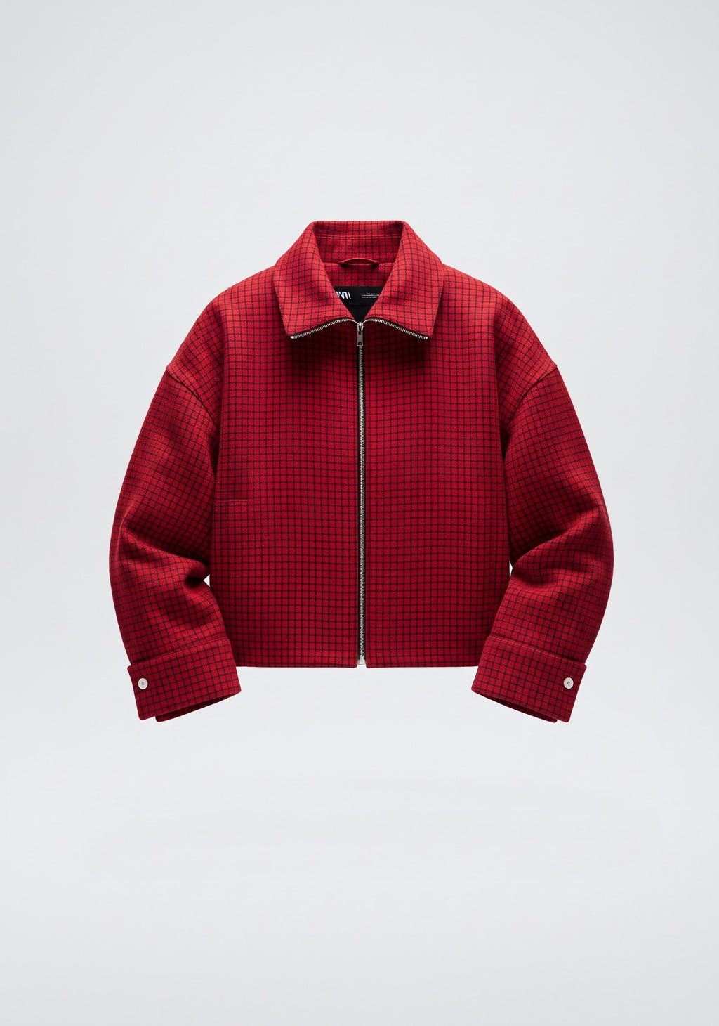 VESTE COURTE TEXTURÉE À CARREAUX