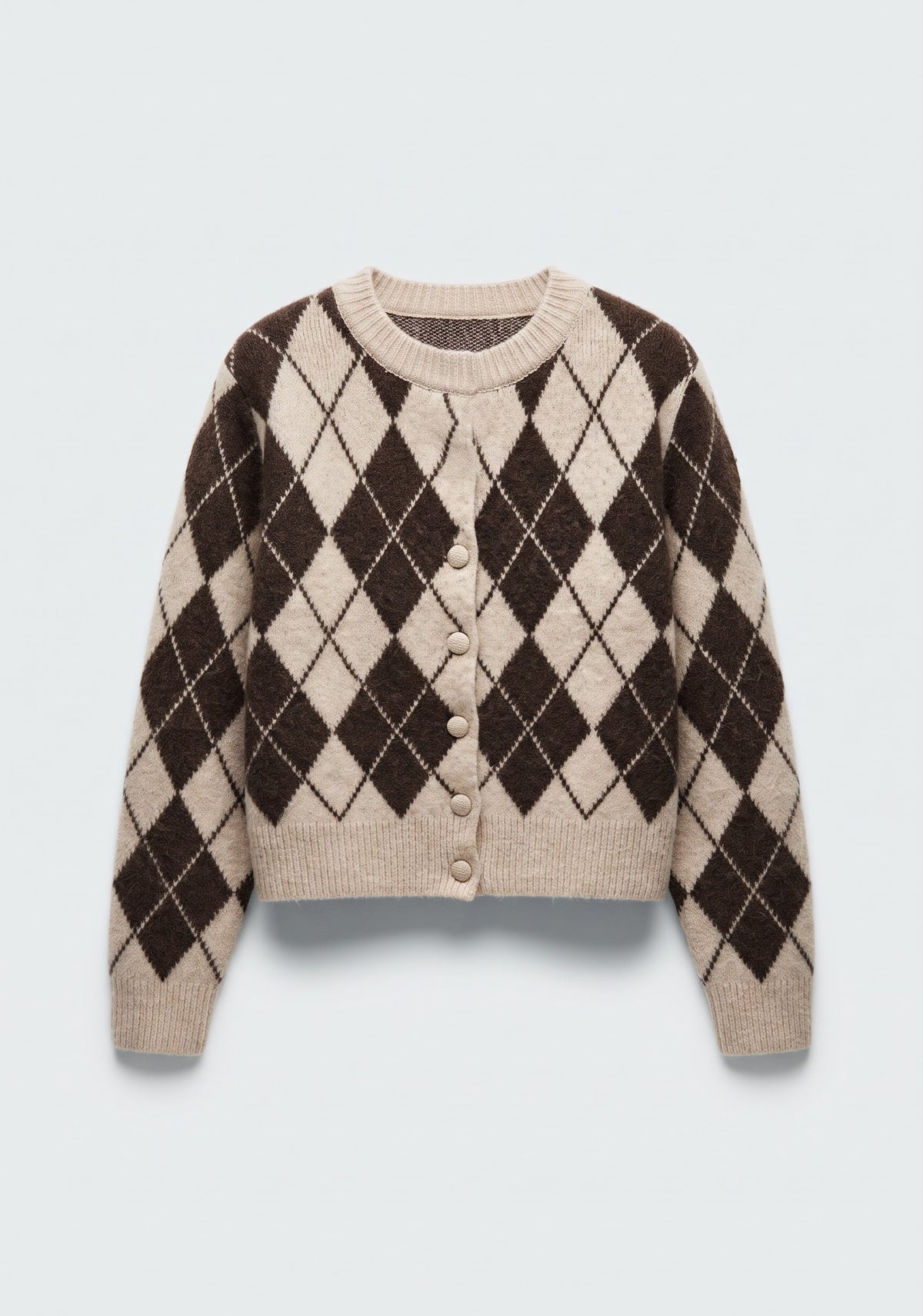 CARDIGAN EN MAILLE À MOTIF LOSANGES