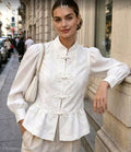 BLOUSE À COL OFFICIER ET PASSAMANTERIE