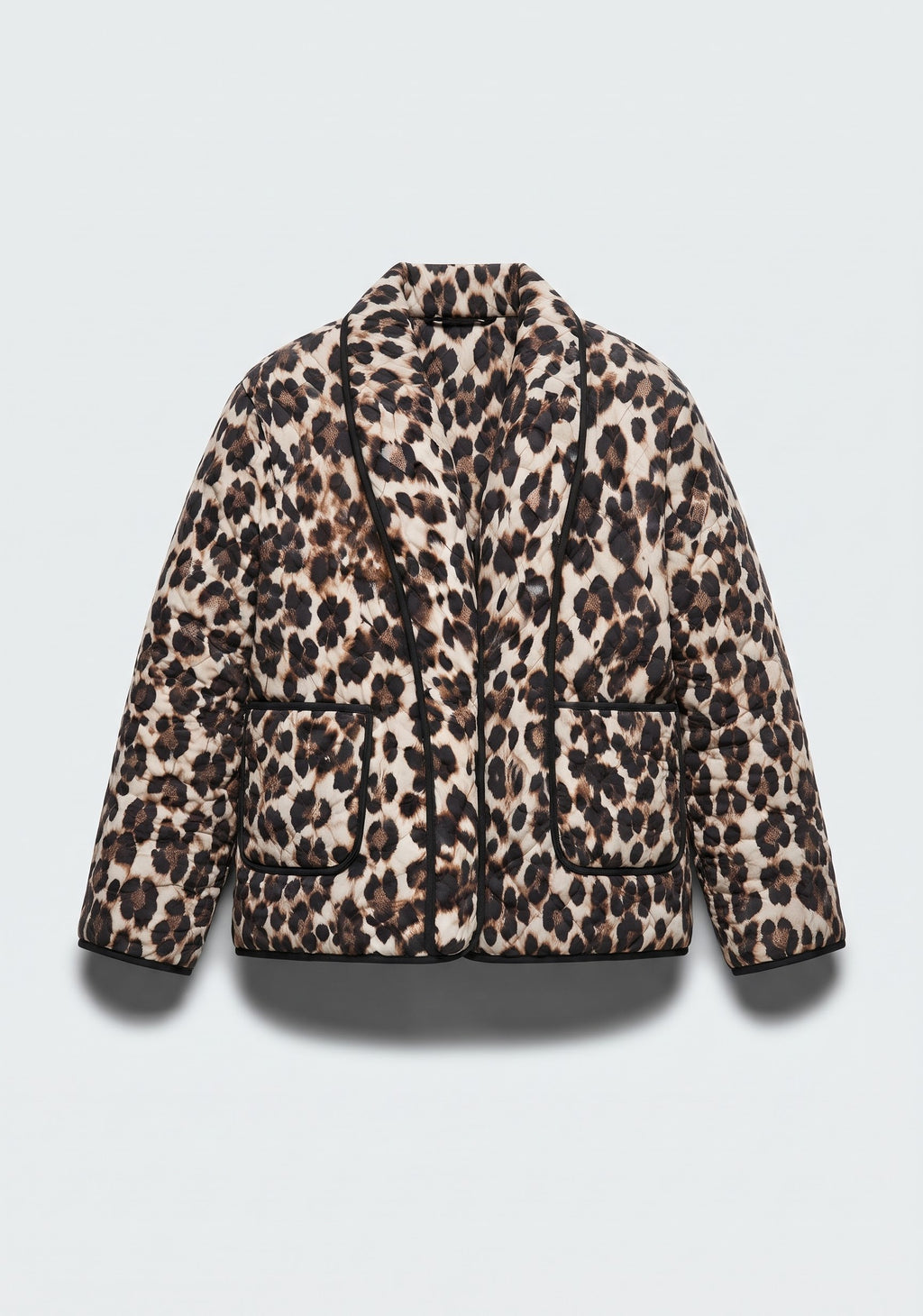 VESTE COURTE MOTIF LÉOPARD STRUCTURÉE