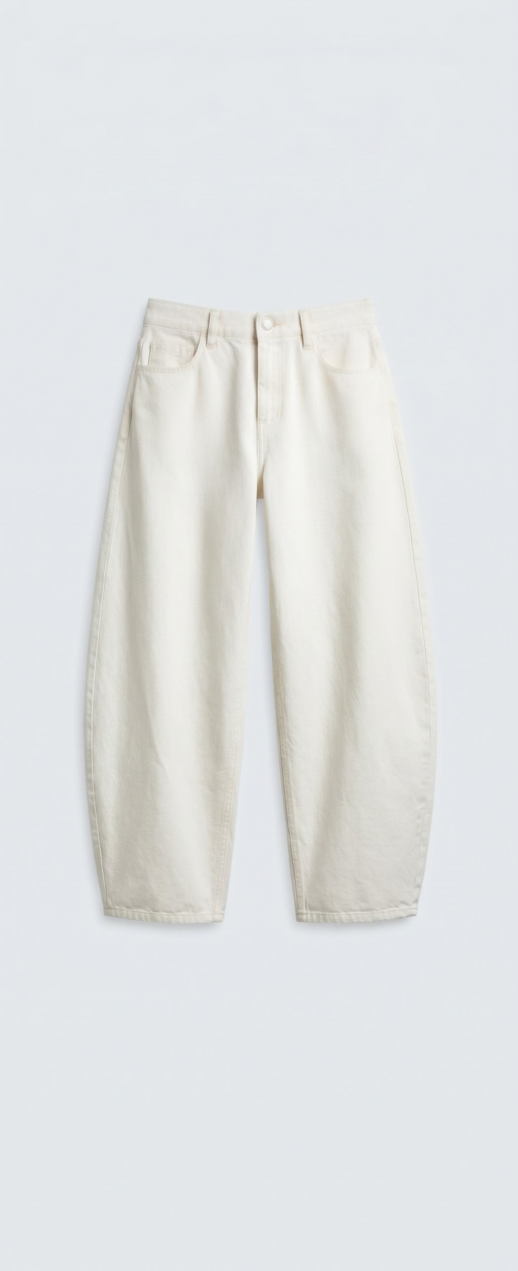 JEANS COUPE BALLON EN TOILE DE COTON TAILLE HAUTE