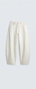 JEANS COUPE BALLON EN TOILE DE COTON TAILLE HAUTE