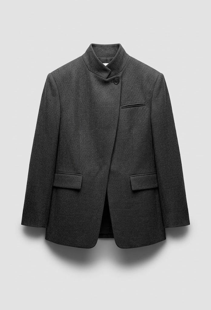 VESTE DE COSTUME EN MAILLE À COL MONTANT (Copie)