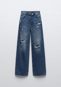 JEAN WIDE-LEG EN DENIM À TAILLE CROISÉE