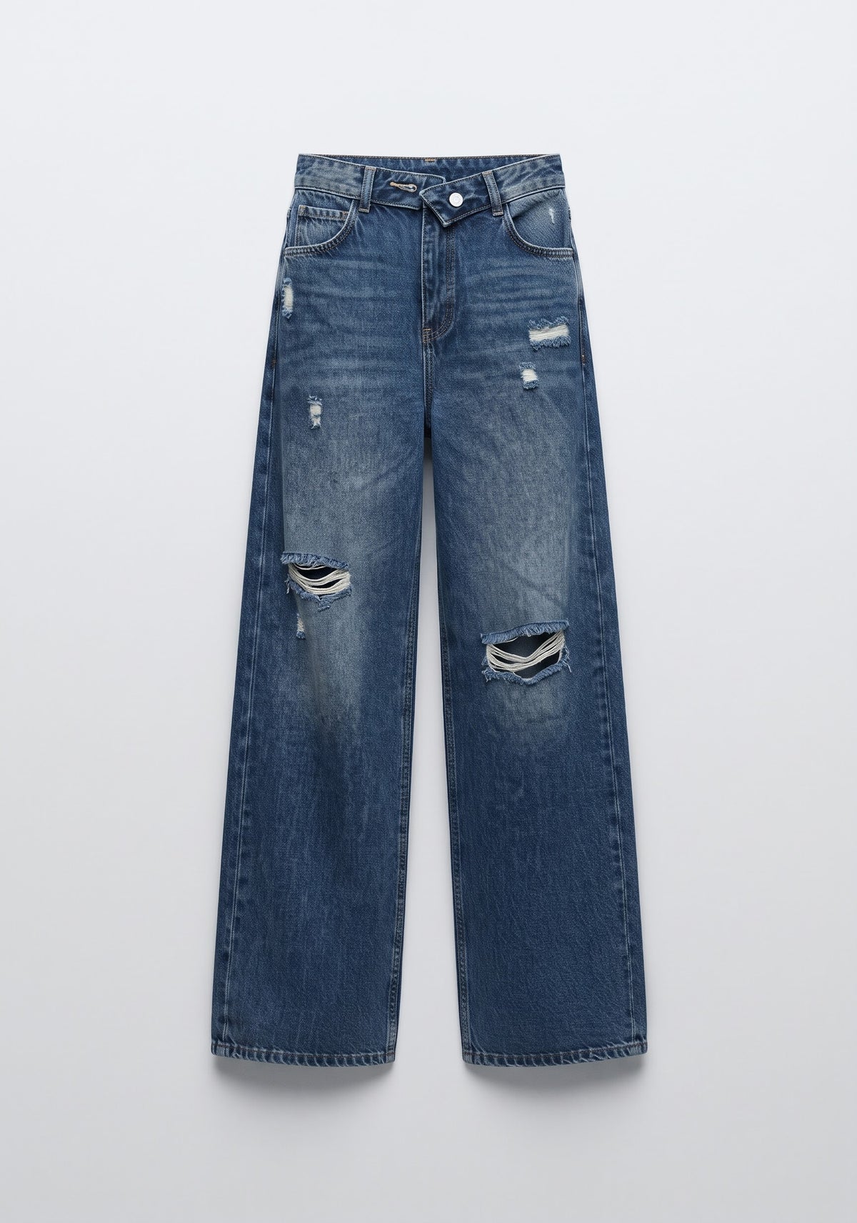 JEAN WIDE-LEG EN DENIM À TAILLE CROISÉE