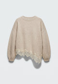 Pull oversize à finition en dentelle