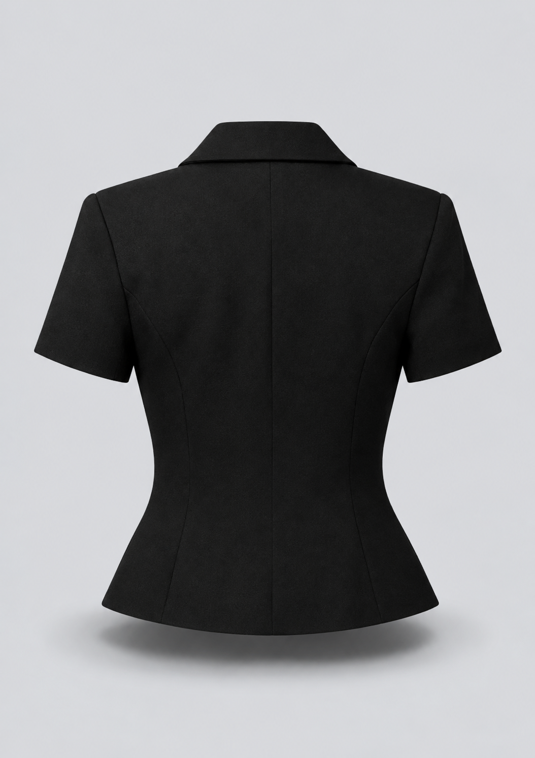 BLAZER CINTRÉ À MANCHES COURTES ET DOUBLE BOUTONNAGE