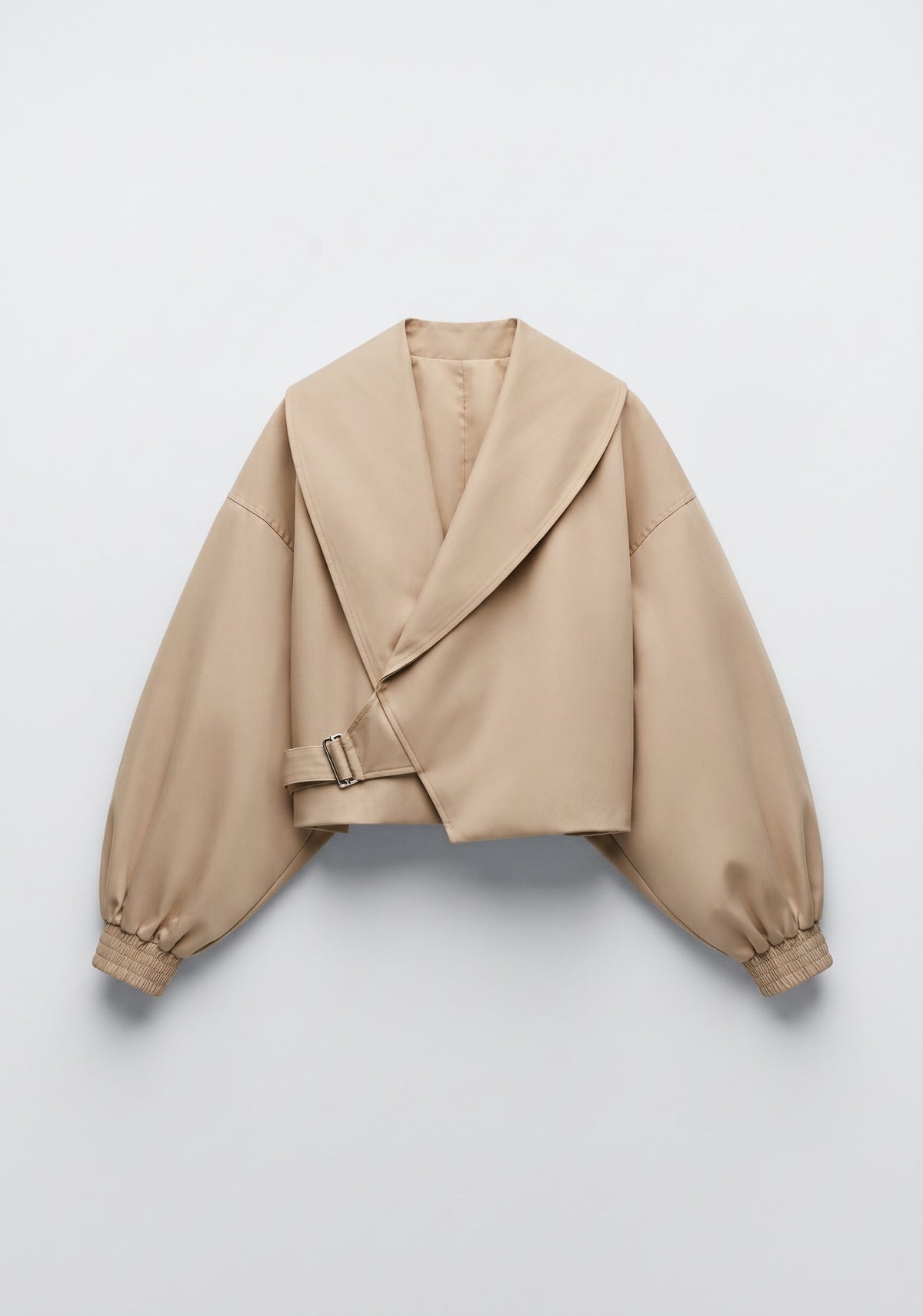 VESTE COURTE CROISÉE À COL CHÂLE